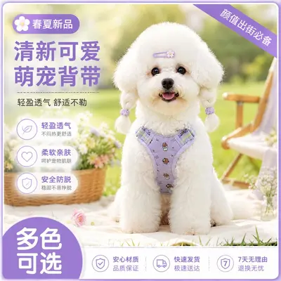 Adjustable Reflective Vest-Style Dog Harness and Leash for Small and Medium Dogs