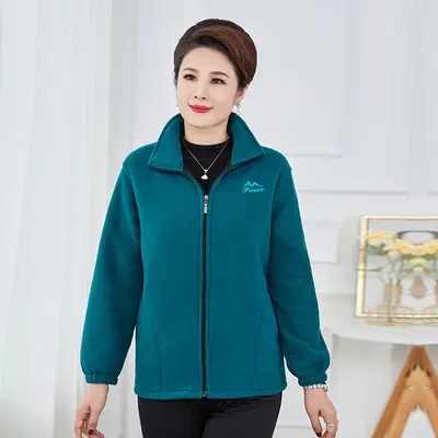 Plus-Size Fleece Jacket for Middle-Aged and Elderly - 10