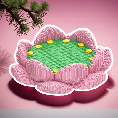 Yılan Yılı Lotus Taban Küçük Parçalı Yapı Taşı Eğitici Oyuncak - 5