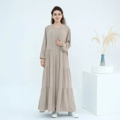 Loriya LR1018 Einfarbiges Kleid in Großen Größen, Zweiteiler-Set - 8
