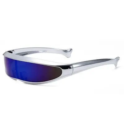 X-Men Style Sunglasses, Laser Pattern, Mercury Lens, One-Piece Frame - 13