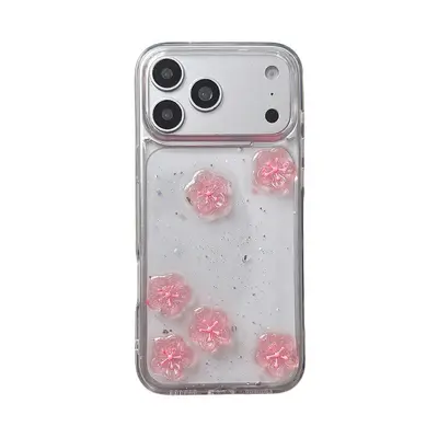 Apple iPhone 17 Pro pink cherry blossom transparent case
