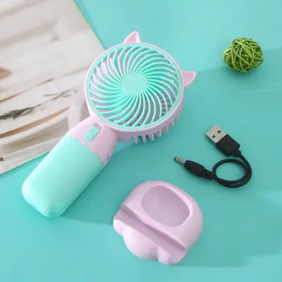 Yeni masaüstü el tipi küçük fan usb şarjlı fan sessiz taşınabilir uzun pil ömrü baskılı LOGO'yu destekler - 12