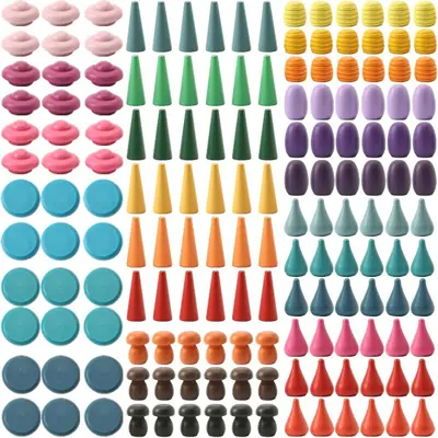 Cross-border Best-Selling Children's Wooden Stacking Rainbow Building Blocks Assembly Educational Montessori Early Learning Teaching Aids Toys Wholesale