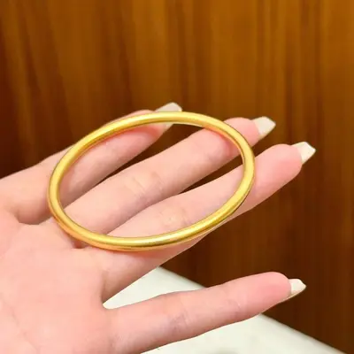 24K genuine gold bracelet, 4mm, solid flat, vacuum plated - 2