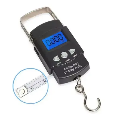 50kg Portable Luggage Scale with Ruler, Household Suitcase Scale, Express Delivery Scale, Hand-Held Fishing Scale, Digital Handheld Scale