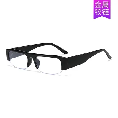Damen-Sonnenbrille, quadratischer Rahmen, Halbrand, Klarglas im Modestil