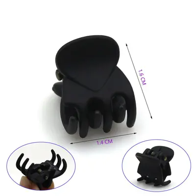 1.5 cm büyük yuvarlak başlı mini saç tokası, mat siyah kakül tokası, yan saç aksesuarı, prenses saç süsü. - 7