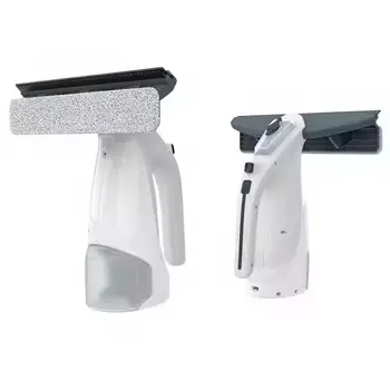 Glass squeegee with integrated water collector, suction and vacuum function