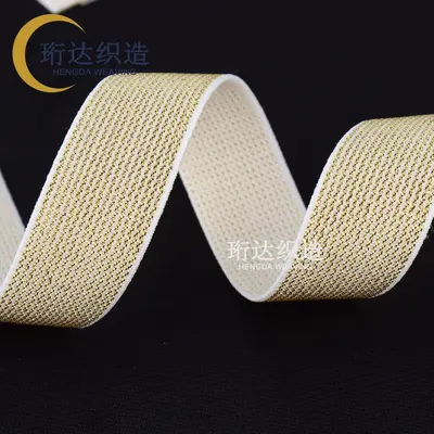 Elastic band, gold-silver, woven, decorative