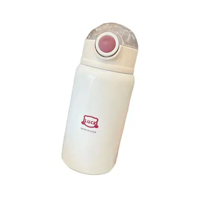 Minimalist kadın termos bardak pipetli 500 ml su şişesi - 6