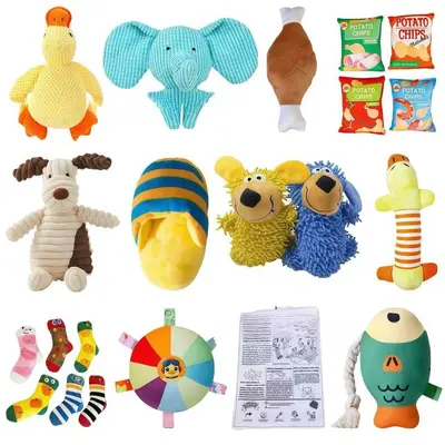 Blue Plush Squeaky Goose Dog Toy, Durable, All Sizes - 3
