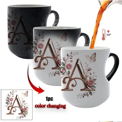 Heart-Shaped Color-Changing Ceramic Mug, Reusable Heat-Sensitive Coffee Cup - 7