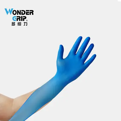 Disposable blue nitrile gloves, oil-resistant, food grade