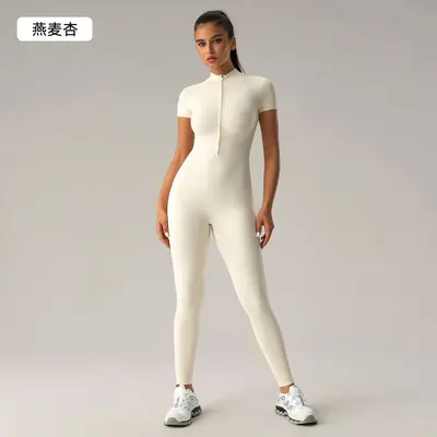 Yoga Bodysuit DLT001, Tight Fit, Buttock Lift, Half-Zip - 8