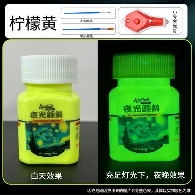 Luminous acrylic paint set, phosphorescent glow-in-the-dark - 8