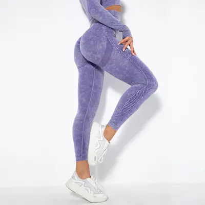 Nahtlose Yoga-Langhose, hohe Taille, feuchtigkeitsregulierend - 11