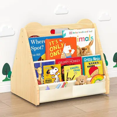 Cross-border Wooden Children's Toy Rack Storage Shelf Montessori Children's Toy Storage Rack Picture Book Rack Children's Bookshelf - 8