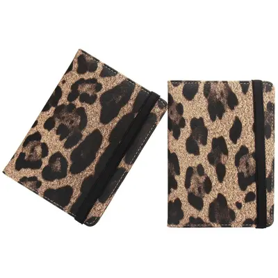 RFID passport holder with leopard print, multiple card slots, short style - 6