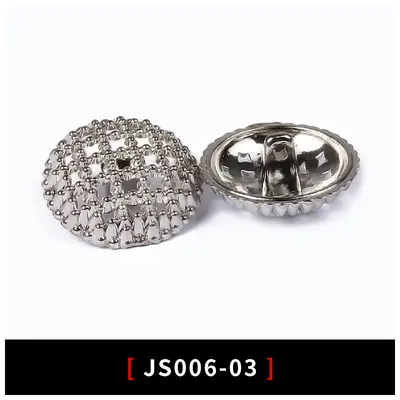 Hollow Pearl Gold Metal Button, Round