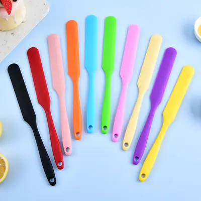 Üreticinin hazır stok toptan silikon tek parça uzun spatula kek tereyağı karıştırma spatulası pişirme aleti silikon spatula