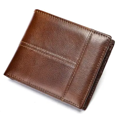 Men's Genuine Leather Wallet with RFID Protection, Cowhide - 11