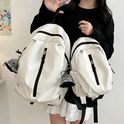 Korean Style Minimalist High School and College Backpack - 3