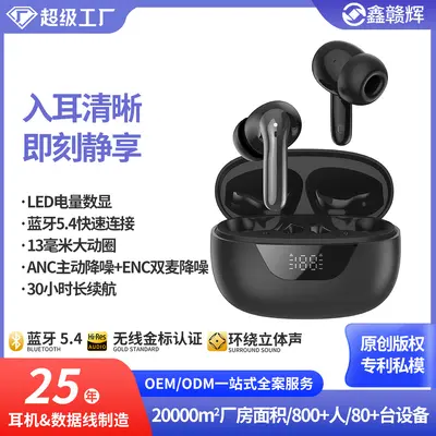 Bluetooth Earphones with Active Noise Cancelling, IPX7 Waterproof