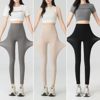 Ultra-Thin Summer Leggings, Plus Size High-Waisted Yoga Pants - 2
