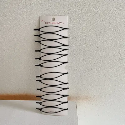Haarspange mit Klipp für Frauen, modische Seitenhaarspange, einfache schwarze koreanische Haarspange für Pony und Hinterkopf - 12