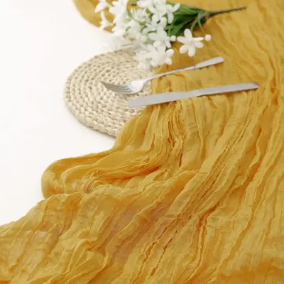 Balinese Gauze Crinkle Bohemian Table Runner - 12