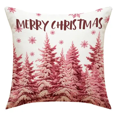 Christmas pillow cover reindeer set sofa cushion cover European and American home style removable and washable linen printed square pillow cover - 7