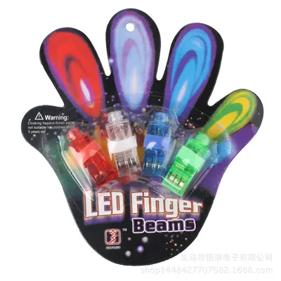 LED Light-Up Finger Ring, Flashing Electronic Small Toy - 3