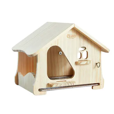 Yee Papageien-Nistkasten aus Holz mit ausziehbarem Edelstahlgitter