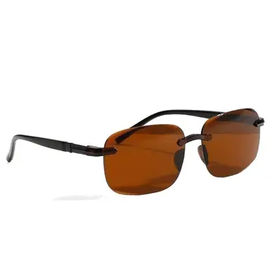 Modische rahmenlose Sonnenbrille mit Schnittkante, UV400-Schutz - 5