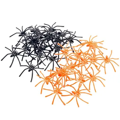 Halloween Spider Web Decoration Set with Colorful Mini Spiders, Outdoor