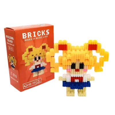 Mini Cartoon Figure Compatible with Building Blocks, Micro Particle Desk Ornament - 6