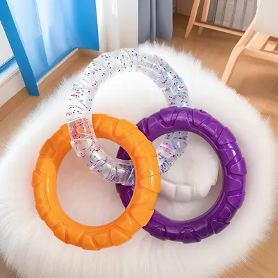 Three-Ring Pull Dog Chew Toy, Teeth Cleaning, Bite-Resistant - 9