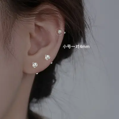 925er Silber Ruyi-Knoten-Ohrringe, einfaches Design - 7