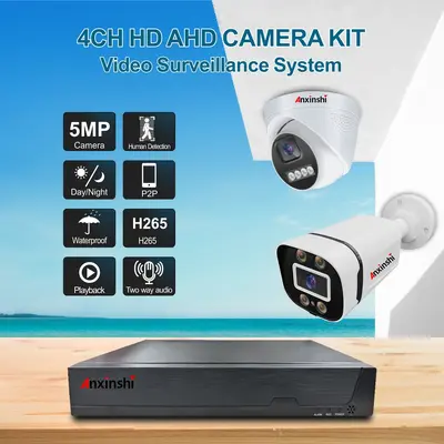 4-Channel AHD DVR System, Full Color Night Vision