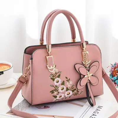 Damen-Schultertasche im chinesischen Stil mit Blumenmuster - 5