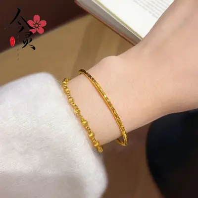 Vietnamese sand gold crushed ice bracelet, solid, high color retention - 3