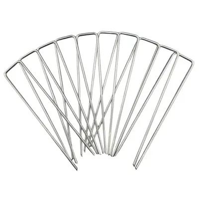 U-Shaped Galvanized Steel Lawn Stakes for Weed Barrier Fabric