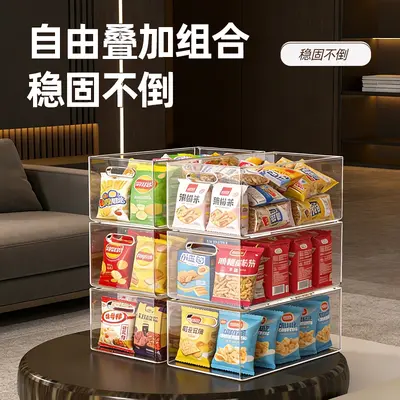 透明大容量收纳盒亚克力多功能加厚桌面杂物收纳筐长方形储物盒子 - 4