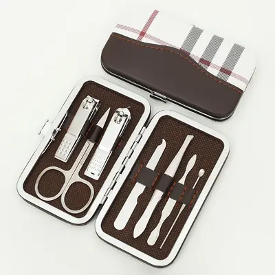 7-Piece Leather Case Manicure Set with Nail Scissors - 9