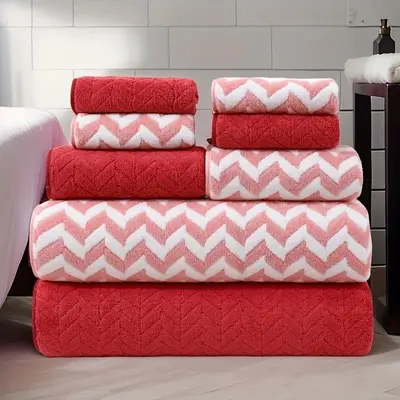 Coral fleece towel set absorbent bath towels - 4