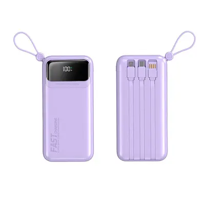 3C Sertifikalı Hızlı Şarjlı Powerbank, Dahili Kablo, Taşınabilir - 10