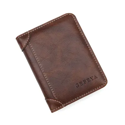 Erkek Kısa Retro Deri Cüzdan, Çok Kartlık - 9