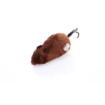 Plush Wind-Up Mouse Cat Teaser Chain Toy - 9