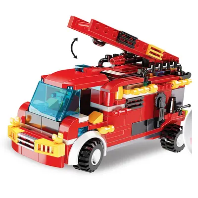 Gashapon Building Block Fire Station Figure Set, Lego Compatible - 6